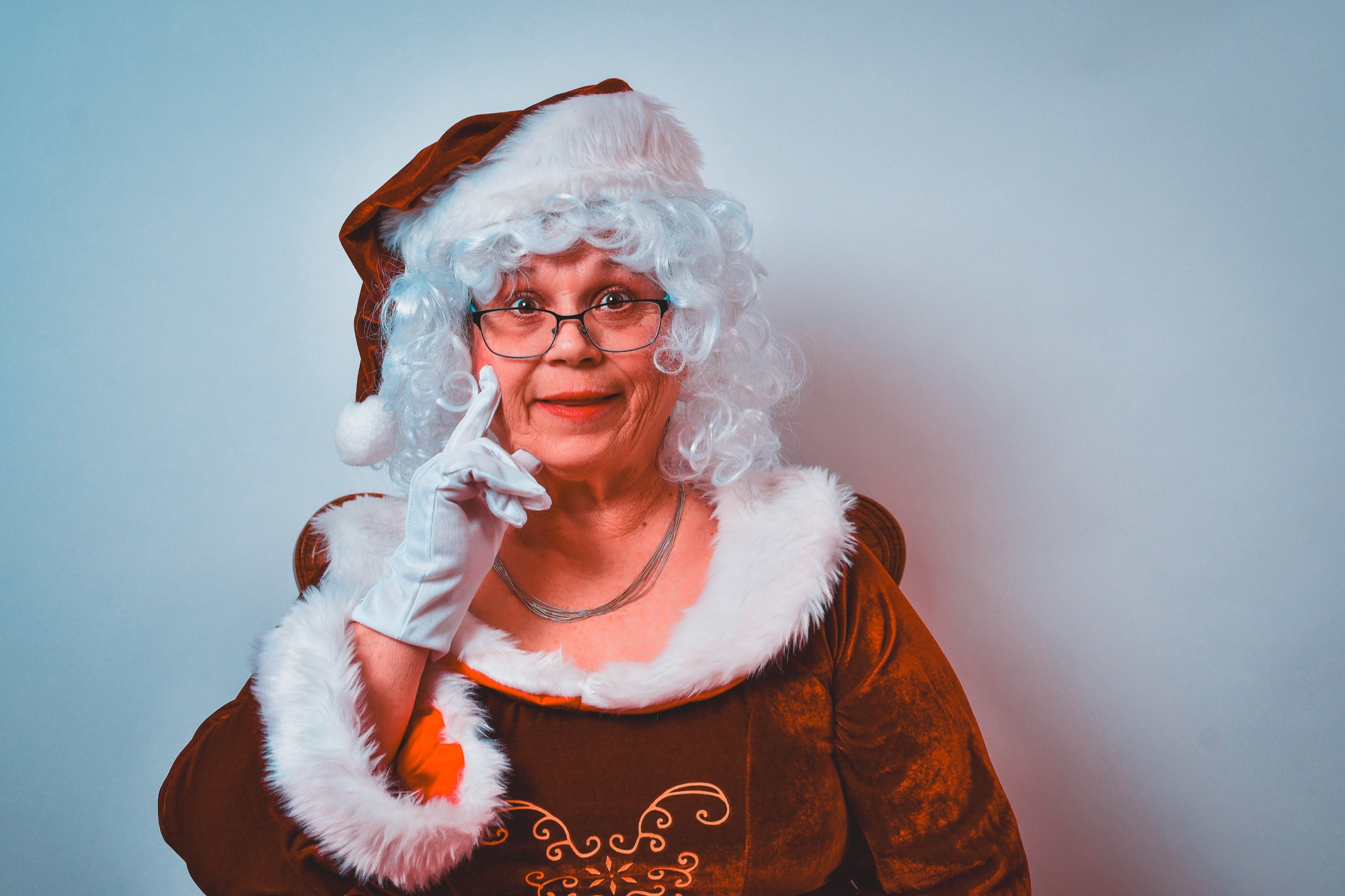 Mrs Claus smiling warmly